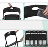 Kit 6pz Sedia Pieghevole Metallo Verniciato ABS Salvaspazio Seduta Ergonomica Grigio