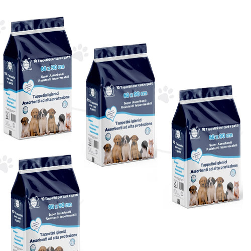 120pz Tappetini Igienici Traversine Cane Super Assorbenti 60x90cm con adesivo