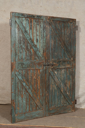 Biscottini Porta portone in legno massello e ferro da interno o da esterno vecchia e antica medievale scorrevole