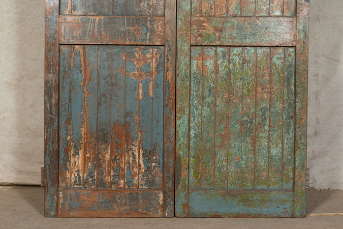 Biscottini Porta portone in legno massello e ferro da interno o da esterno vecchia e antica medievale scorrevole