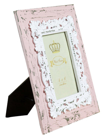 Biscottini Portafoto Appoggio Biscottini Resina Rosa Anticata Foto 10x15 Verticale