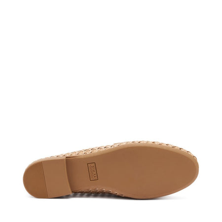 Frau mocassini donna in pelle intrecciata a mano cookie butter 95T6