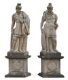 Biscottini Coppia Statue Centurioni Biscottini Pietra con Base 80x60x280 Arredo Giardino
