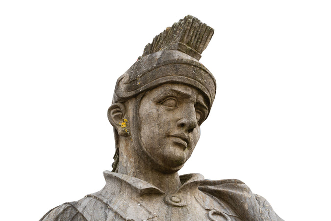 Biscottini Coppia Statue Centurioni Biscottini Pietra con Base 80x60x280 Arredo Giardino