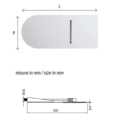 Soffione doccia con cascata Tondo | Wall Rain