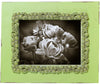 Biscottini Portafoto da appoggio verticale/orizzontale in resina finitura verde anticata L31xPR2xH26 cm