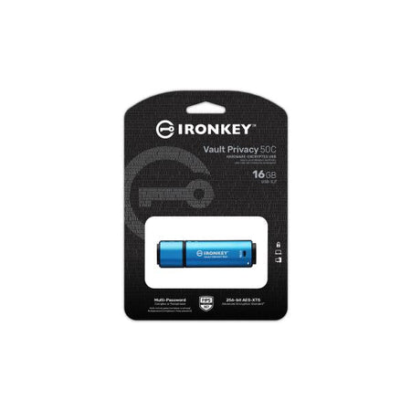 Kingston Technology IronKey 16GB USB-C Vault Privacy 50C crittografia AES-256, FIPS 197 (KINGSTON 16GB USB-C IronKey Vault 50C)