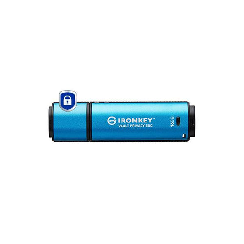 Kingston Technology IronKey 16GB USB-C Vault Privacy 50C crittografia AES-256, FIPS 197 (KINGSTON 16GB USB-C IronKey Vault 50C)