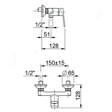 Gruppo vasca esterno da incasso con kit doccia cromato Funky