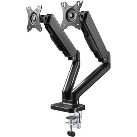 Goobay 58531 Supporti a parete per TV 81,3 cm [32] Scrivania Nero (Double Monitor Mount with Gas Spring)