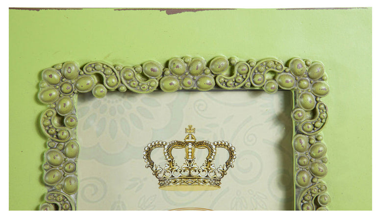 Biscottini Biscottini Portafoto da appoggio resina verde anticata 31x2x26 foto 15x20