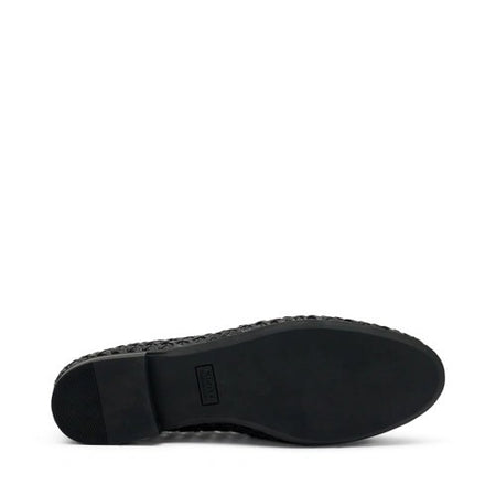 Frau mocassini donna in pelle intrecciata a mano black 95T6