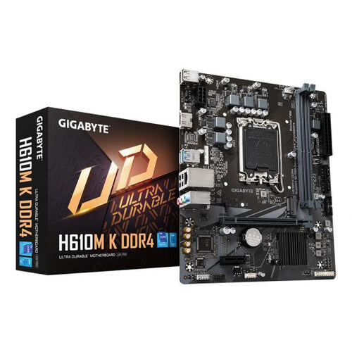 GIGABYTE H610M K DDR4 scheda madre Intel H610 Express LGA 1700 micro ATX (Gigabyte H610M K DDR4 Ultra Durable Intel 1700 Socket Motherboard, Micro-ATX, 2x DDR4 Slots, 1x M.2 Socket, GbE LAN, 1x HDMI Port)