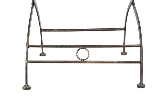 Biscottini Sedia poltrona con braccioli in ferro battuto finitura ruggine anticata 60x51x96 cm