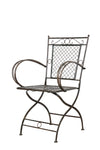 Biscottini Sedia poltrona con braccioli in ferro battuto finitura ruggine anticata 60x51x96 cm