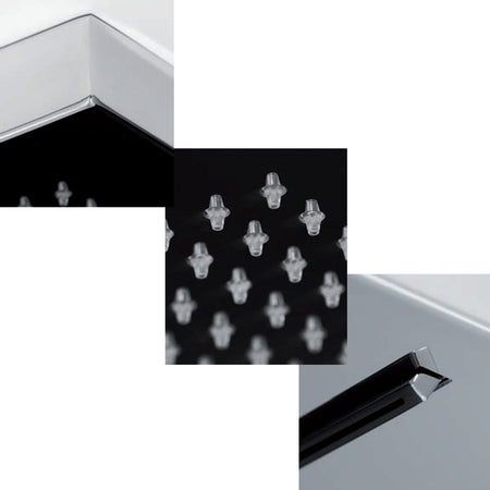 Soffione a muro con cascata finitura super mirror