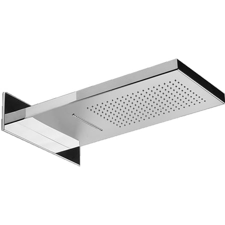 Soffione a muro con cascata finitura super mirror