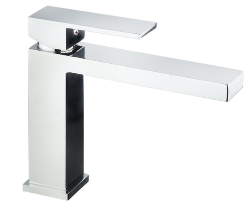 Rubinetto lavabo quadrato bocca lunga 1 leva cromato Manhattan