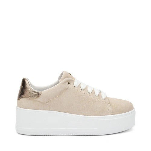 Frau sneakers donna in pelle scamosciata ecrù 39D0
