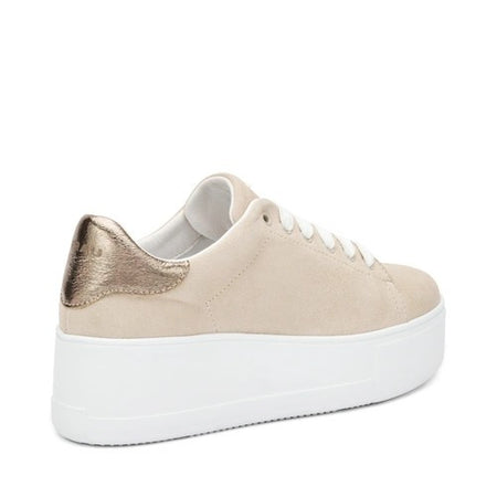 Frau sneakers donna in pelle scamosciata ecrù 39D0