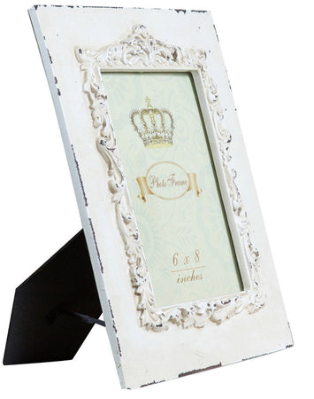 Biscottini Biscottini Portafoto da Appoggio Resina Bianco Anticato 31x2x26 Foto 15x20