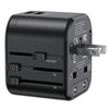 adattatore da viaggio multispina con2 porte usb 12 watt nero