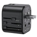 adattatore da viaggio multispina con2 porte usb 12 watt nero