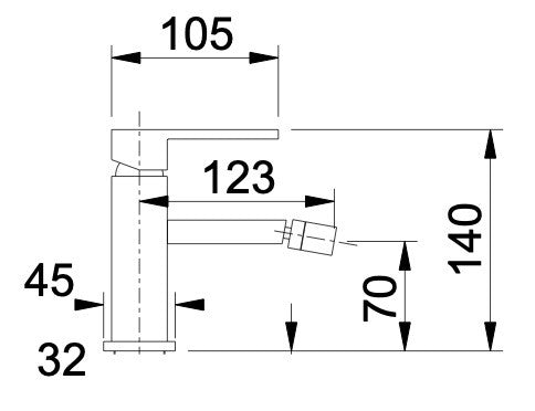 Rubinetto bidet quadrato 1 leva cromato Manhattan