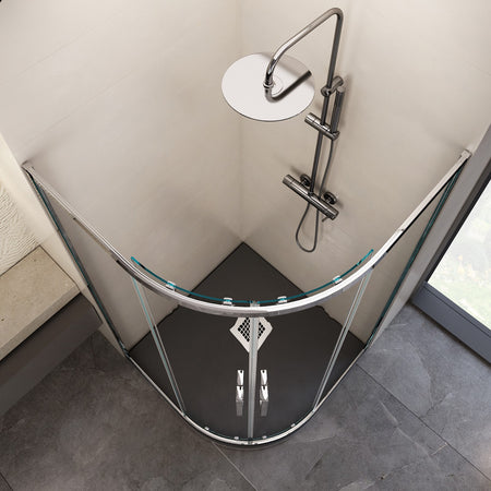 Box Doccia semicircolare Trasparente Scorrevole h195 6mm Atena