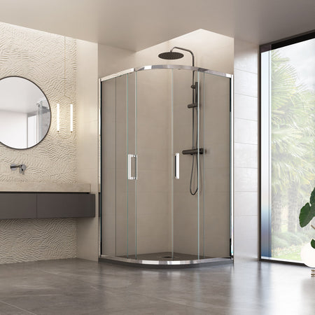 Box Doccia semicircolare Trasparente Scorrevole h195 6mm Atena