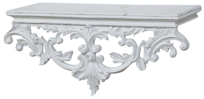 Biscottini MENSOLA A MURO IN LEGNO FINITURA BIANCA ANTICATA L46XPR17XH22 CM MADE IN ITALY