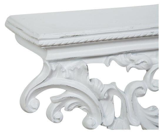 Biscottini MENSOLA A MURO IN LEGNO FINITURA BIANCA ANTICATA L46XPR17XH22 CM MADE IN ITALY