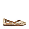 Frau ballerina ragnetto in pelle laminata platino 03X4