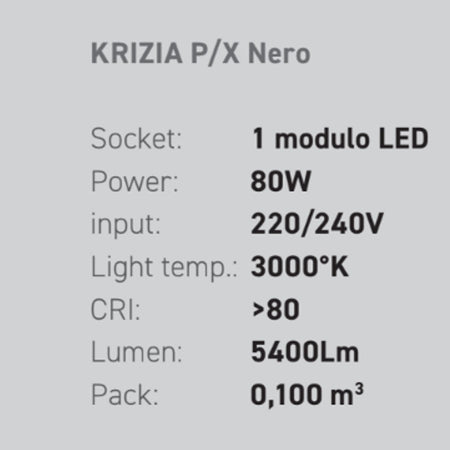 Plafoniera led Gea Luce KRIZIA PX N 80W 3000°K alluminio lampada soffitto