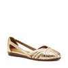 Frau ballerina ragnetto in pelle laminata platino 03X4