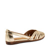 Frau ballerina ragnetto in pelle laminata platino 03X4