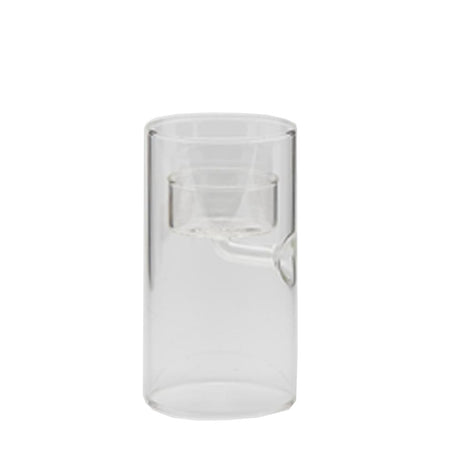 Cilindro portacandela  in vetro da interno ed esterno h 13 cm