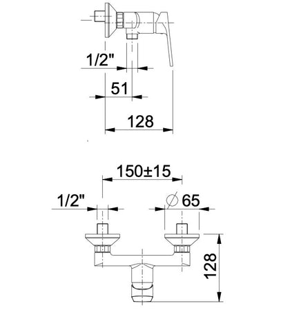Gruppo doccia esterno cromato Funky