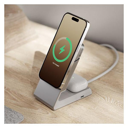 ALOGIC MSCDDWH Caricabatterie per dispositivi mobili Auricolare, Smartphone Bianco USB Carica wireless Ricarica rapida Interno (MAGSAFE CHARGER WITH DESKTOP - DOCK-WHITE)