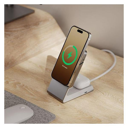 ALOGIC MSCDDWH Caricabatterie per dispositivi mobili Auricolare, Smartphone Bianco USB Carica wireless Ricarica rapida Interno (MAGSAFE CHARGER WITH DESKTOP - DOCK-WHITE)