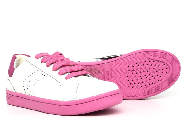 GEOX Sneaker bambina J DJrock G bianca e rosa