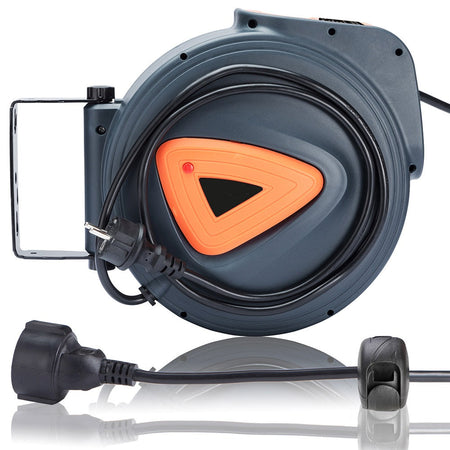 Prolunga Avvolgicavo Elettrico 10mt Presa Shucko Riavvolgimento automatico Freno