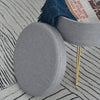 Pouf Contenitore 2 in 1 con Funzione Sgabello e Tavolino, in Legno e Tessuto Grigio, Metallo con Finitura Oro, 36x36x45cm camera da letto elegante negozio F838-033V70A