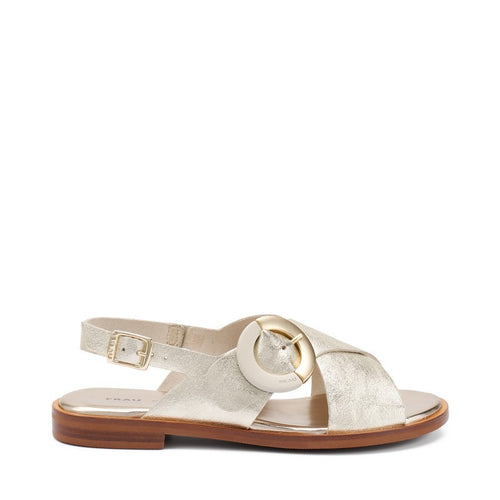 Frau sandali donna a incrocio platino con maxi fibbia 85X6