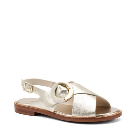 Frau sandali donna a incrocio platino con maxi fibbia 85X6