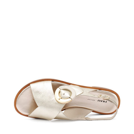 Frau sandali donna a incrocio platino con maxi fibbia 85X6