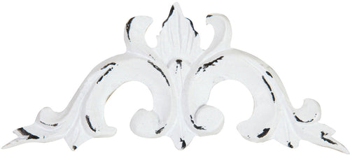 Biscottini Fregio decorativo finitura bianca anticata L12,5xPR1xH5,5 cm