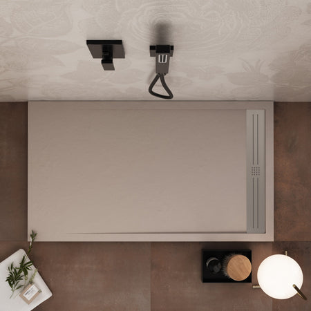 Piatto doccia in marmoresina Sabbia effetto pietra cemento RELAX