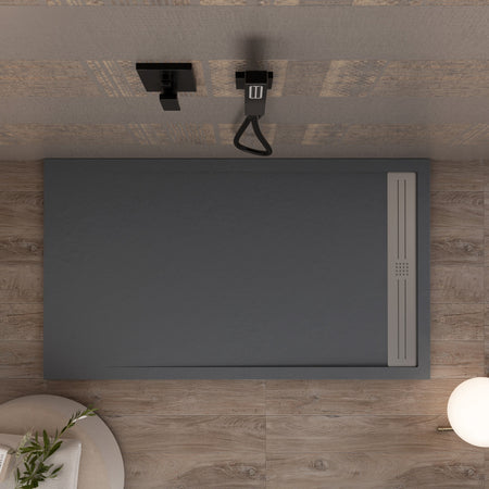 Piatto doccia in marmoresina Grigio Scuro effetto pietra cemento RELAX