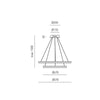 Lampadario moderno Gea Luce IOLE S2 T 42W LED alluminio sospensione